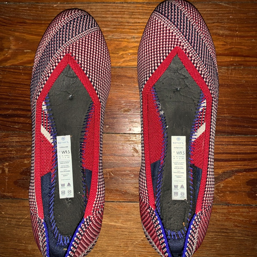 Rothy’s Red, Blue and White “the flat” - size 9.5